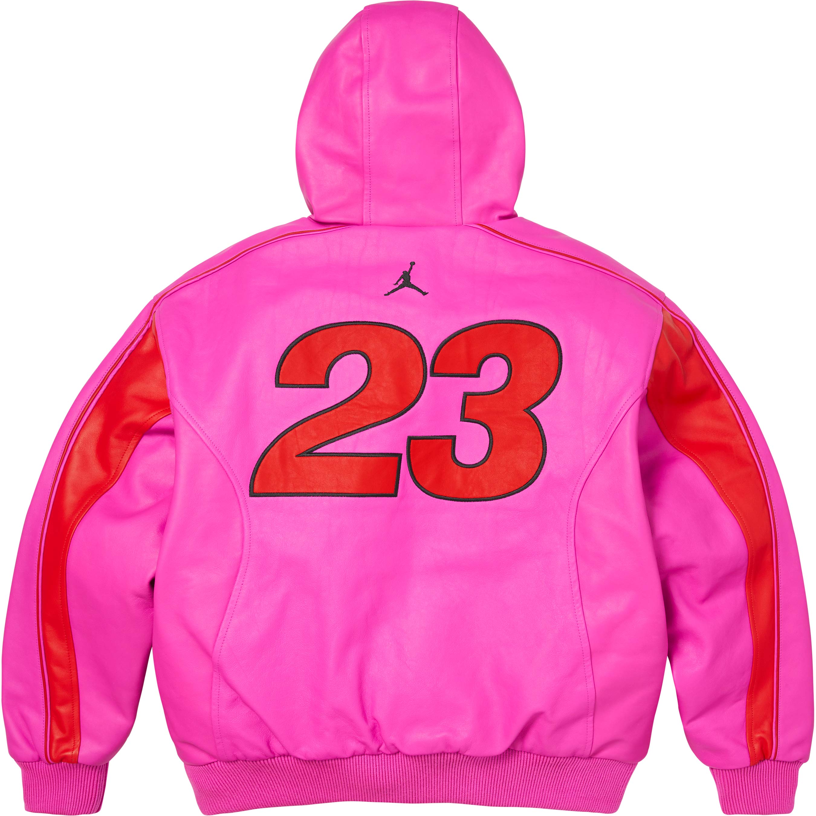 Supreme®/Jordan® Hooded Leather Jacket view 3